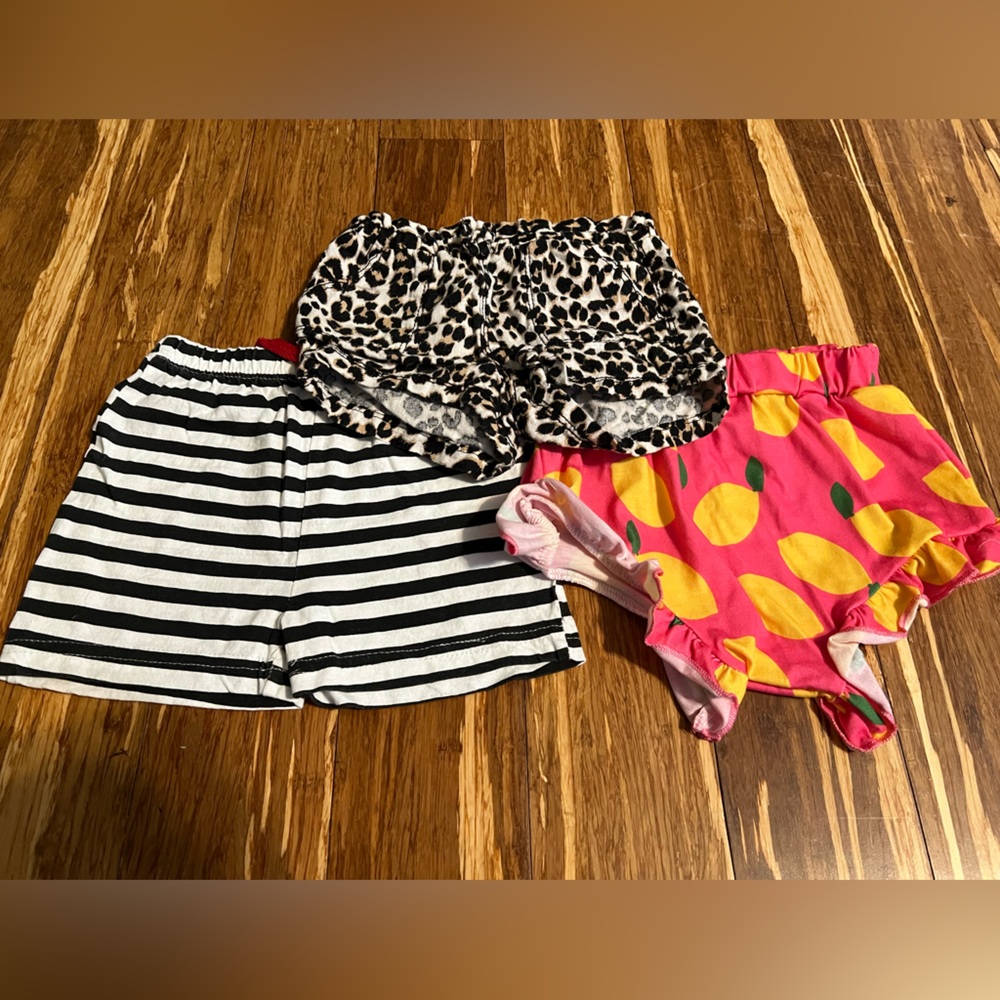 Leopard, Striped, and Lemon Print Shorts Set